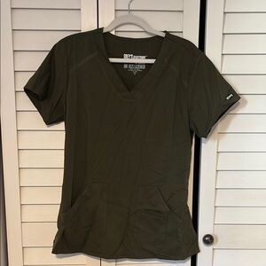 Olive Green Scrub Set (Straight Leg Bottoms)